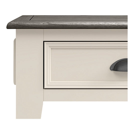 Morecambe Oak and Soft White Painted 4 Drawer Coffee Table