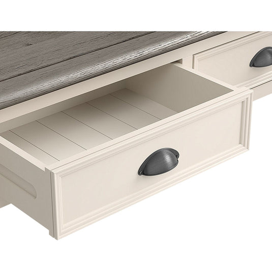 Morecambe Oak and Soft White Painted 4 Drawer Coffee Table