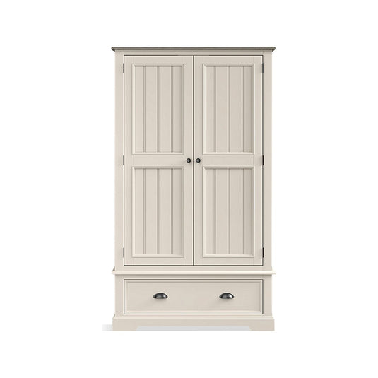 Morecambe Oak and Soft White Painted Double Wardrobe