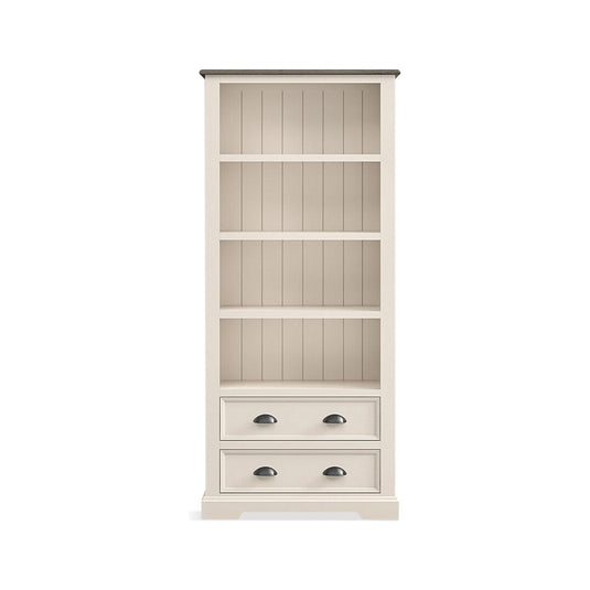 Morecambe Oak and Soft White Painted Tall Bookcase