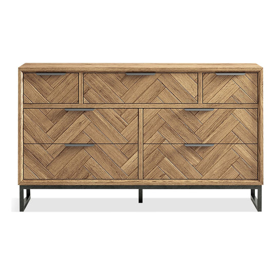 Roman Solid Oak Wide Chest Of Drawers