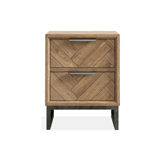 Roman Solid Oak 2 Drawer Bedside Table