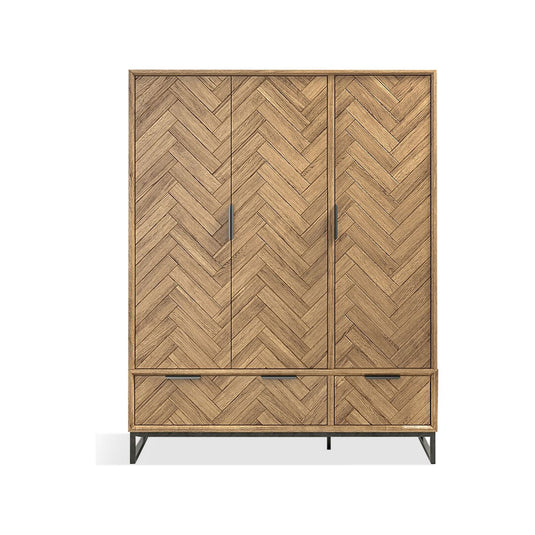 Roman Solid Oak Triple Wardrobe
