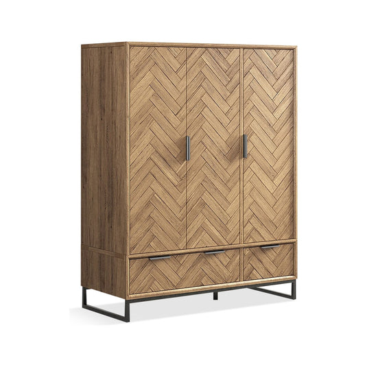 Roman Solid Oak Triple Wardrobe