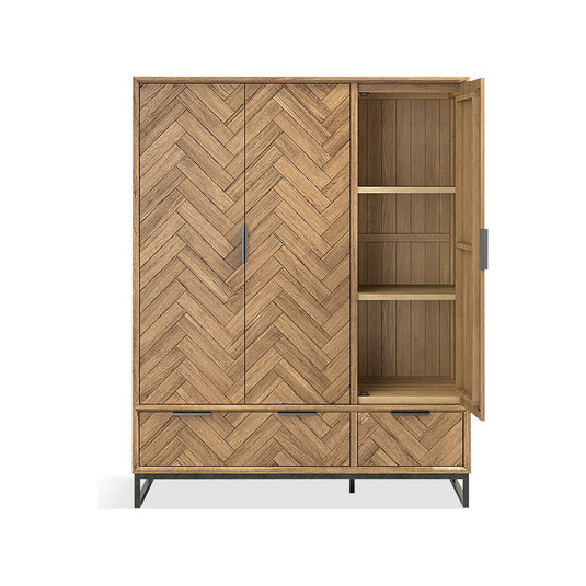 Roman Solid Oak Triple Wardrobe