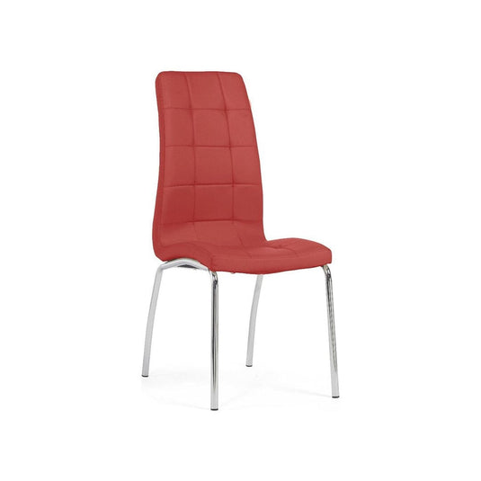 Fabrice Red Faux Leather Dining Chairs (Pair) Dining Chair Fabrice 