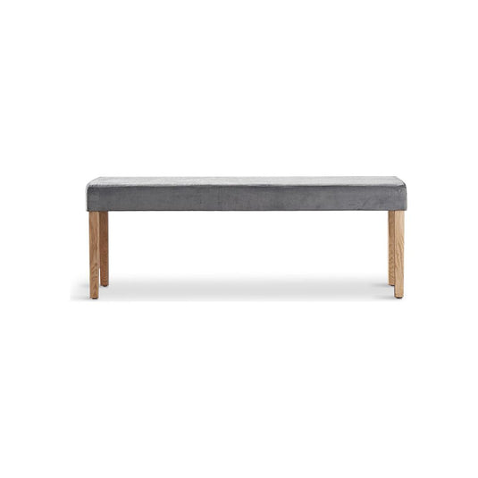 Evie Large Velvet Grey Bench