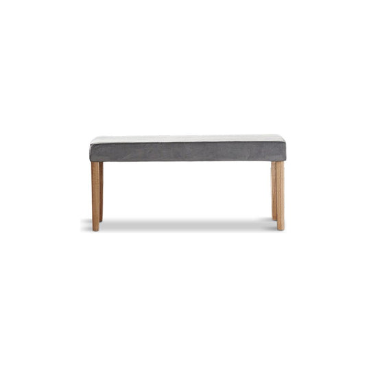 Evie Small Velvet Grey Bench