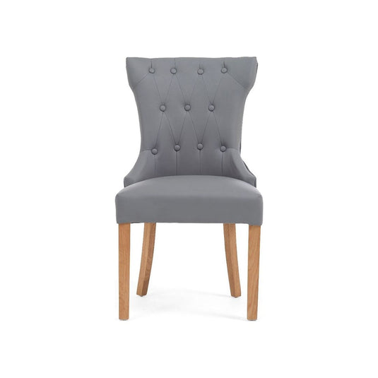 Ellen Grey Faux Leather Dining Chairs (Pair) Dining Chair Ellen 