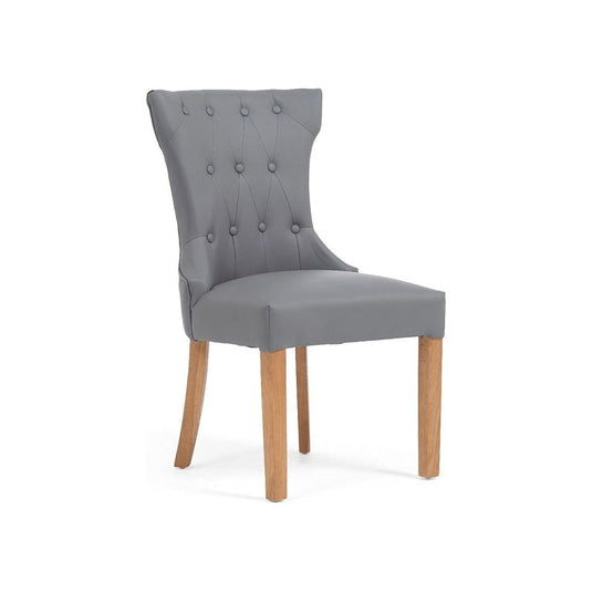 Ellen Grey Faux Leather Dining Chairs (Pair) Dining Chair Ellen 