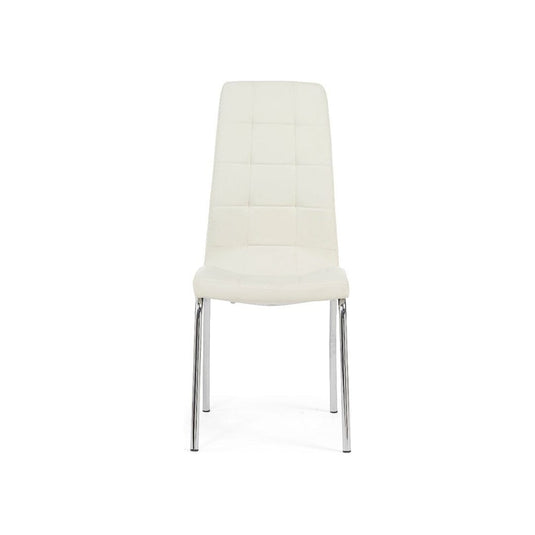 Fabrice Ivory White Faux Leather Dining Chairs (Pair) Dining Chair Fabrice 