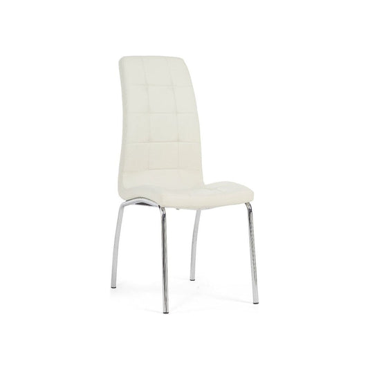 Fabrice Ivory White Faux Leather Dining Chairs (Pair) Dining Chair Fabrice 