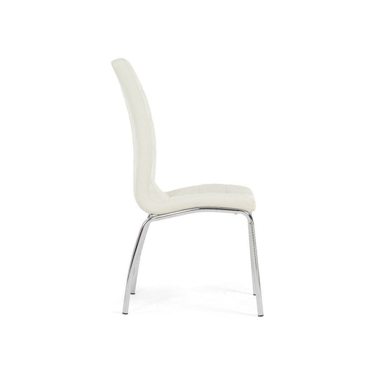 Fabrice Ivory White Faux Leather Dining Chairs (Pair) Dining Chair Fabrice 