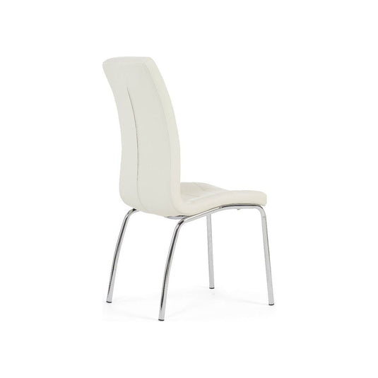 Fabrice Ivory White Faux Leather Dining Chairs (Pair) Dining Chair Fabrice 