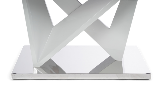 Marcella 150cm Marble Effect High Gloss Light Grey Dining Table