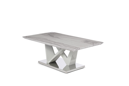 Marcella Light Grey High Gloss Marble Effect Coffee Table