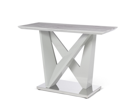 Marcella Light Grey Marble Effect High Gloss Console Table