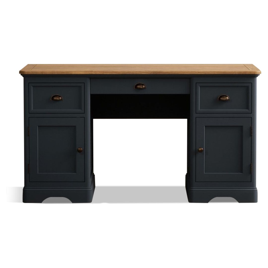 Ashton Oak and Blue Painted Computer Desk | Furniture 48