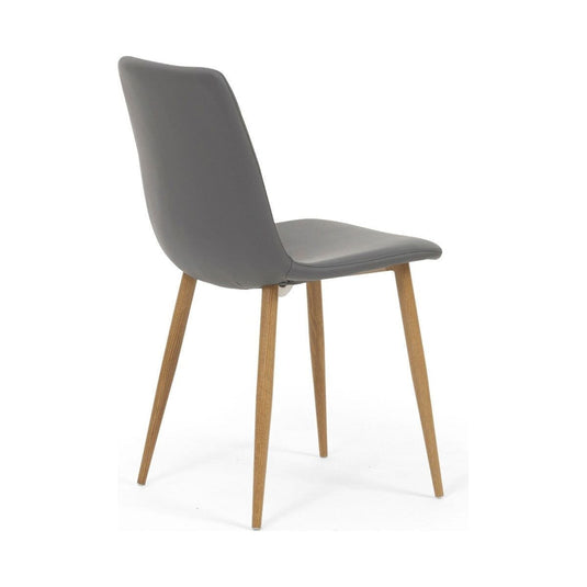 Helsinki Grey Wooden Leg with Faux Leather Dining Chairs Dining Chairs Helsinki 