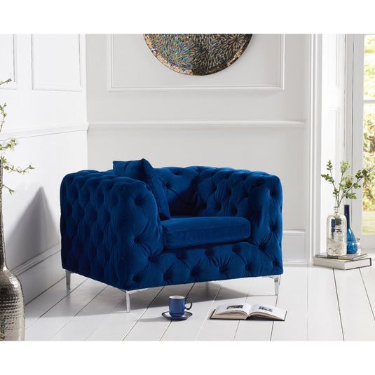 Alara Blue Velvet Armchair Armchairs Alara 