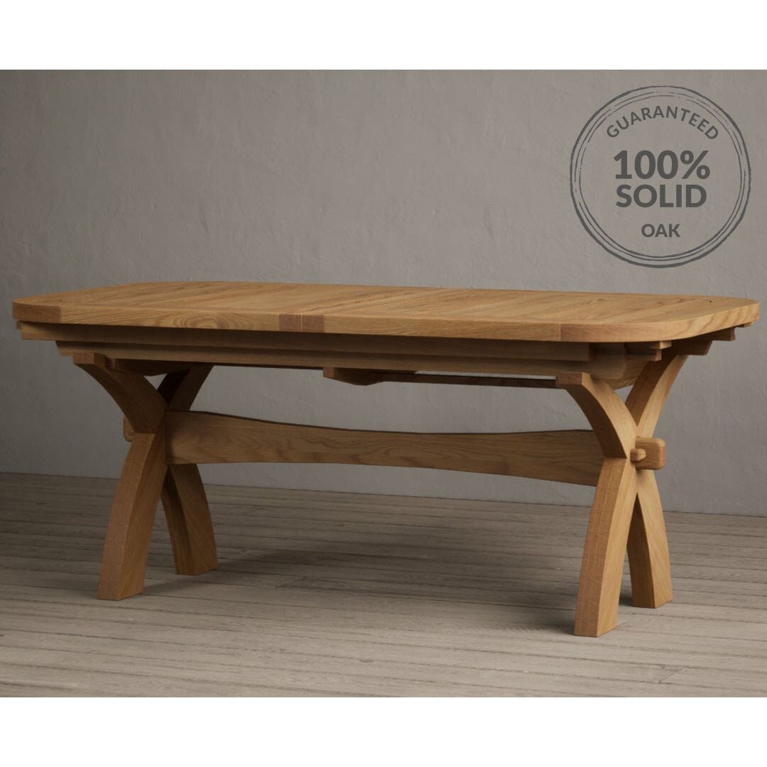 Extending 180cm Solid Oak Dining Table
