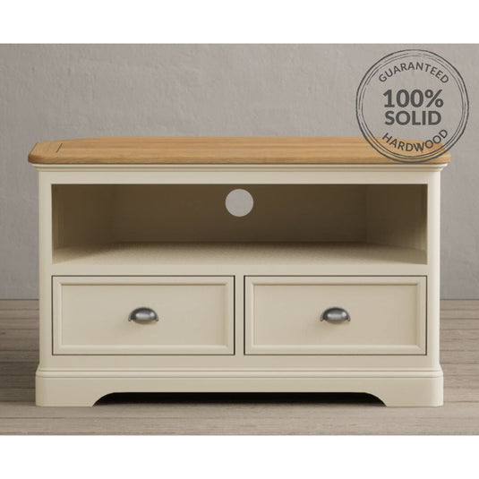 Bridstow Oak and Cream Painted Corner TV Cabinet Occasionals Bridstow 