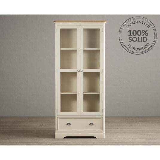 Bridstow Oak and Cream Painted Glazed Display Cabinet Storage Bridstow 