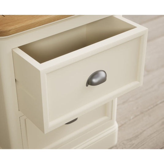 Bridstow Oak and Cream Painted 2 Drawer Bedside Chest Storage Bridstow 