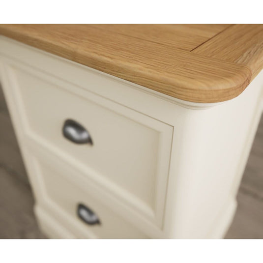 Bridstow Oak and Cream Painted 2 Drawer Bedside Chest Storage Bridstow 