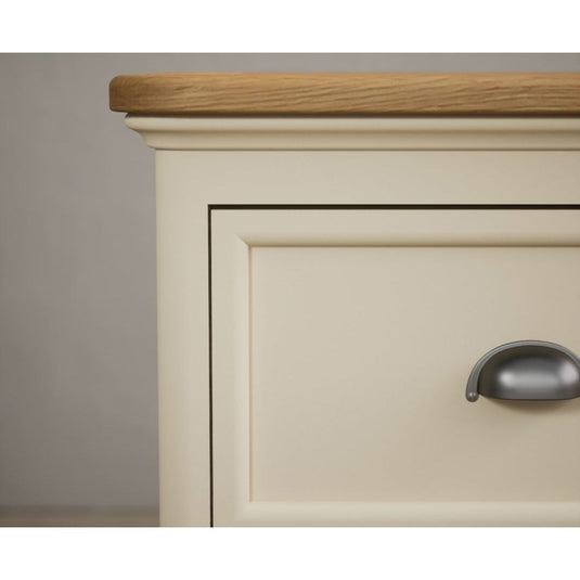 Bridstow Oak and Cream Painted 2 Drawer Bedside Chest Storage Bridstow 