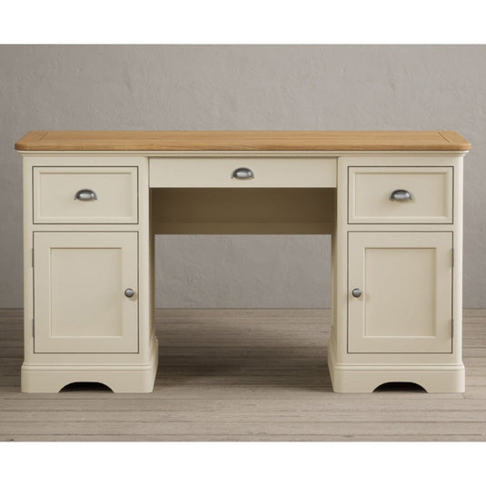 Bridstow Oak and Cream Painted Computer Desk Storage Bridstow 