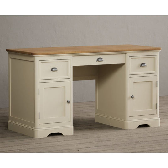 Bridstow Oak and Cream Painted Computer Desk Storage Bridstow 