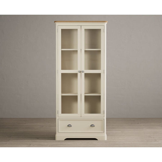 Bridstow Oak and Cream Painted Glazed Display Cabinet Storage Bridstow 