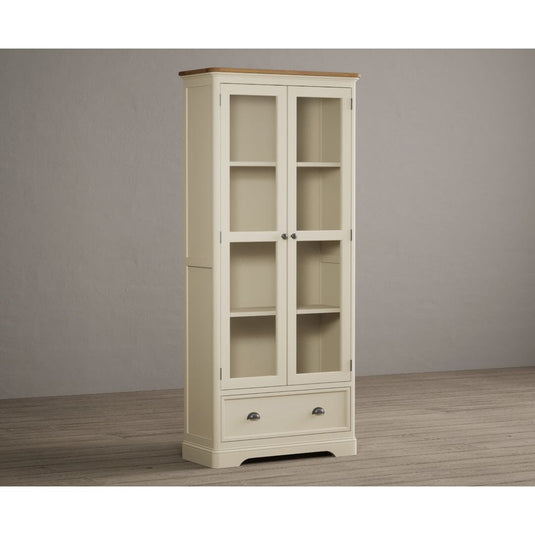 Bridstow Oak and Cream Painted Glazed Display Cabinet Storage Bridstow 