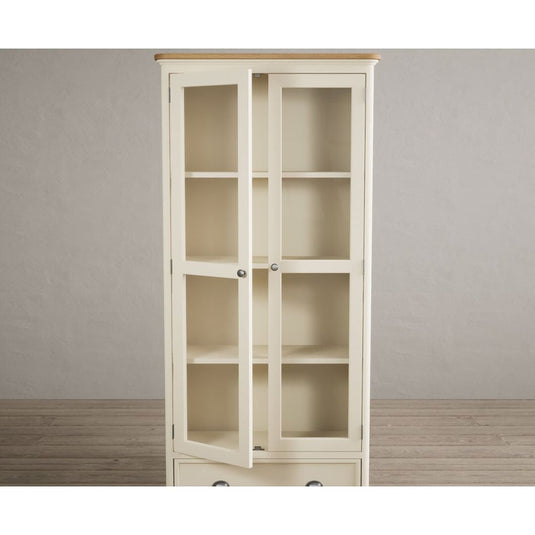 Bridstow Oak and Cream Painted Glazed Display Cabinet Storage Bridstow 