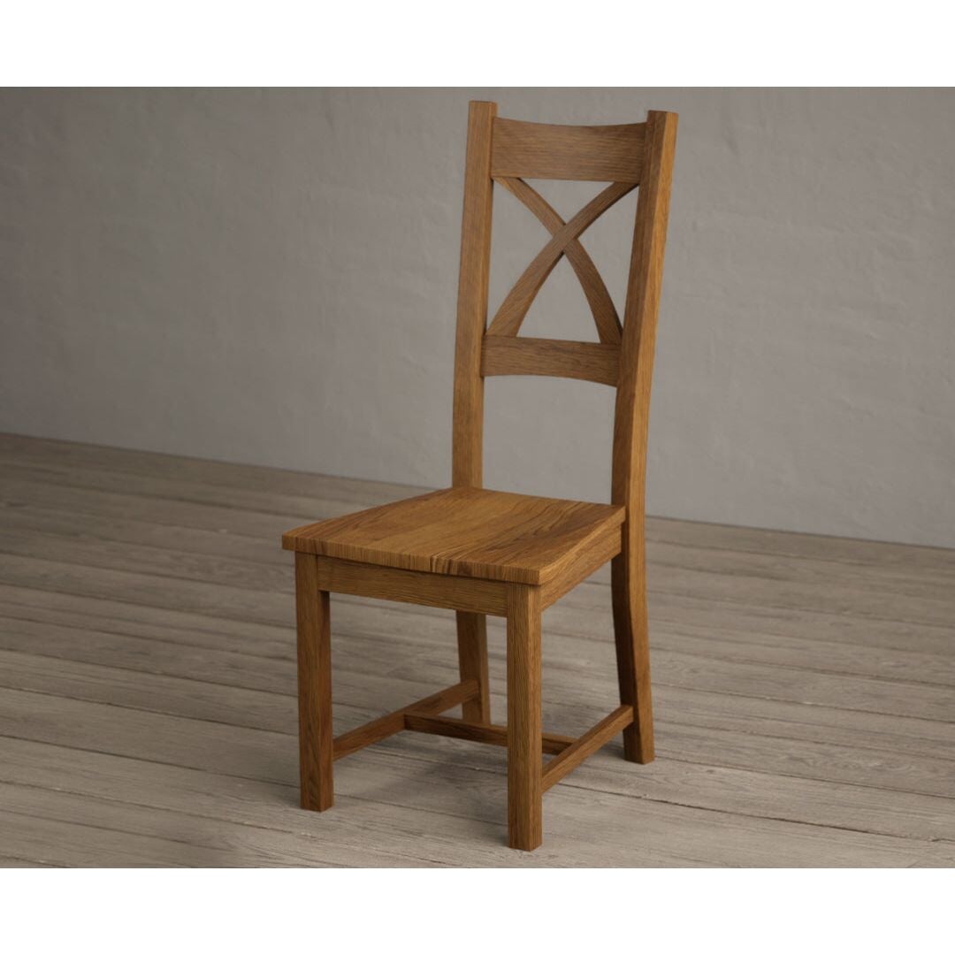 Rustic Chair X. Back Rustic Solid Oak X Back Dining Chairs with Rustic Oak Seat Pad ...