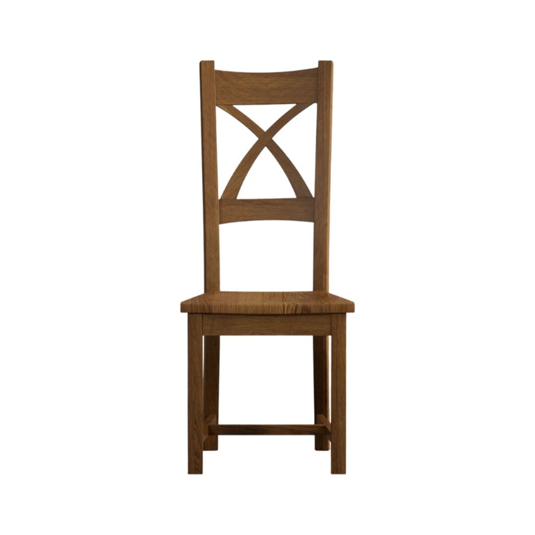 Rustic Chair X. Back Rustic Solid Oak X Back Dining Chairs with Rustic Oak Seat Pad ...