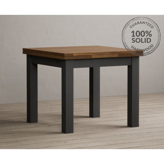 Extending Hampshire 90cm Oak and Charcoal Grey Painted Dining Table Table Hampshire 