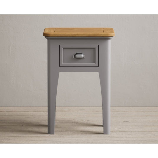 Bridstow Oak and Light Grey Painted 1 Drawer Bedside Storage Bridstow 