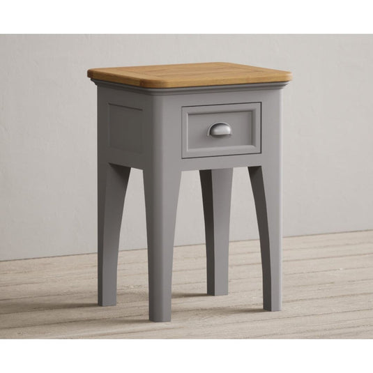 Bridstow Oak and Light Grey Painted 1 Drawer Bedside Storage Bridstow 