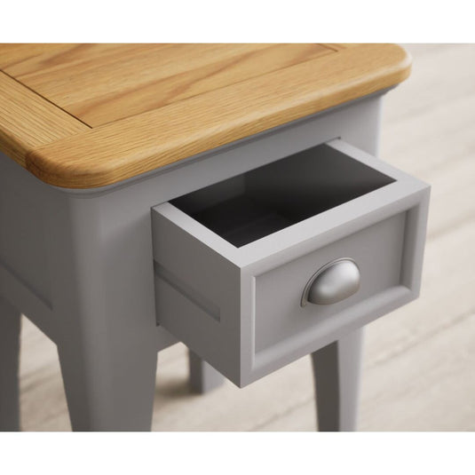 Bridstow Oak and Light Grey Painted 1 Drawer Bedside Storage Bridstow 