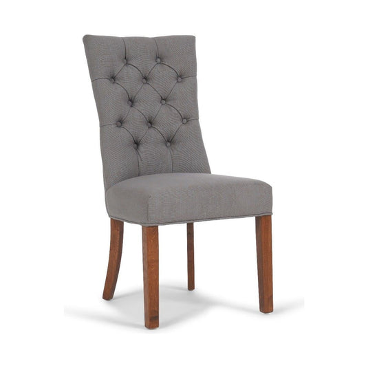 Francois Grey Fabric Dark Oak Leg Dining Chairs Dining Chairs Francois 