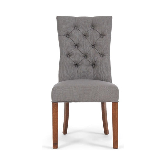 Francois Grey Fabric Dark Oak Leg Dining Chairs Dining Chairs Francois 