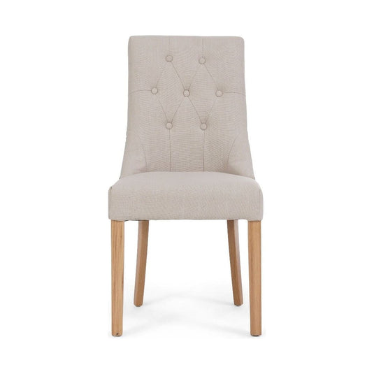 Beatrix Cream Fabric Oak Leg Dining Chairs Dining Chairs Beatrix 