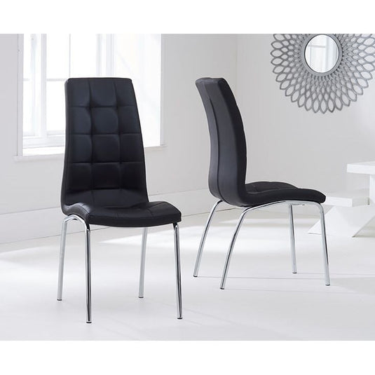 Enzo Black Faux Leather Dining Chairs Dining Chairs Enzo 