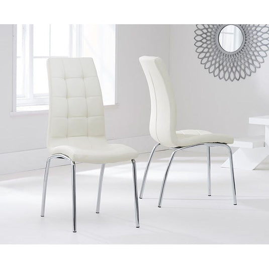 Calgary Cream Faux Leather Dining Chairs Dining Chairs Calgary 